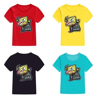 เสื้อยืดแขนสั้นลําลอง ทรงหลวม พิมพ์ลาย SpongeBob SquarePants Mingyuan SplatDown Bio สําหรับเด็กผู้หญิง และผู้ชาย