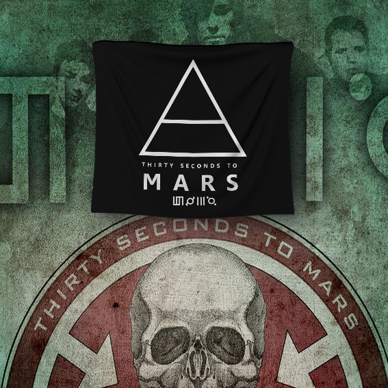 30 วินาทีถึงดาวอังคารสามสิบ STM Jared Leto American Rock Band Flag - 60 x 90 ซม.