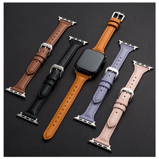 สายนาฬิกาข้อมือหนัง อุปกรณ์เสริม สําหรับ iWatch watch band series 8 ultra 49 มม. 45 มม. 41 มม. smart watch 44 มม. 40 มม. 42 มม. 38 มม. iWatch serie 7 6 se 5