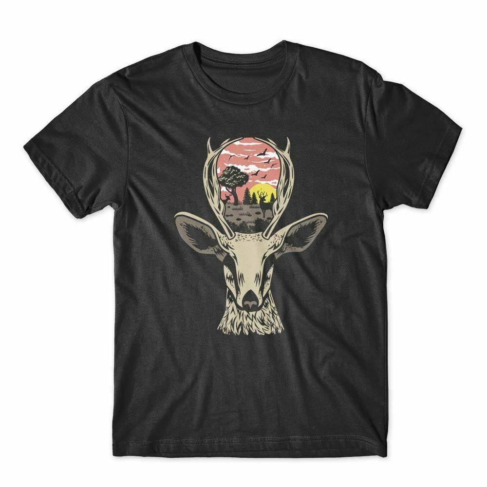 [S-5XL]ขายดี เสื้อยืดลําลอง แขนสั้น พิมพ์ลายกวางธรรมชาติ พรีเมี่ยม เข้ากับทุกการแต่งกาย สําหรับผู้ชาย DLkpjk02MGoncc02