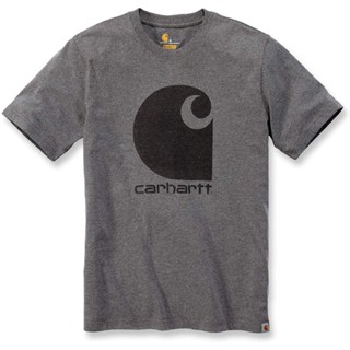 เสื้อยืดแขนสั้นcarhartt เสื้อยืดสําหรับผู้ชายแขนสั้นคอกลมพิมพ์ลาย workwear c - logo graphicS-5XL