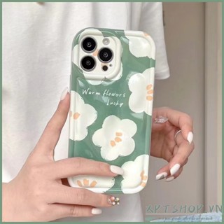 เคสโทรศัพท์มือถือแบบนิ่ม กันกระแทก ลายภาพวาดสีน้ํามัน รูปดอกไม้ อุกกาบาต สีเขียว สําหรับ iPhone 14 14Plus 13 12 11 Pro Max XR IX