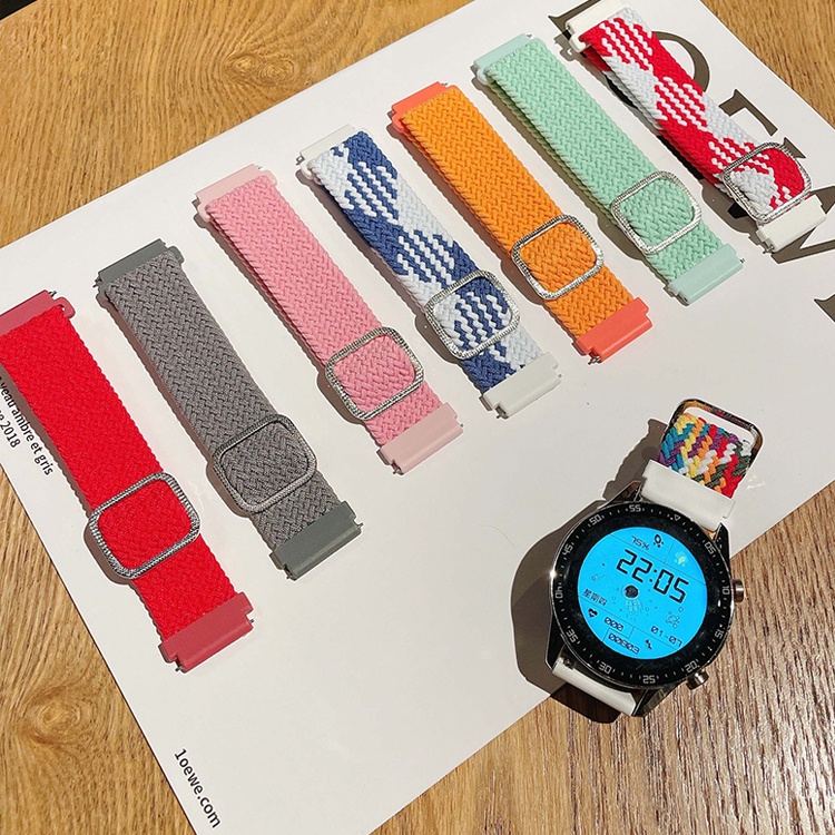 สายถักไนลอนปรับสายรัดยืดหยุ่นสําหรับ Haylou Solar Plus RT3/Haylou LS16 สายนาฬิกาอัจฉริยะ