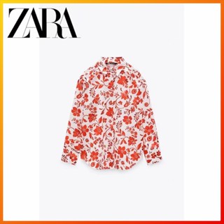 Zara เสื้อเชิ้ต พิมพ์ลายดอกไม้ แฟชั่นฤดูร้อน สําหรับผู้หญิง