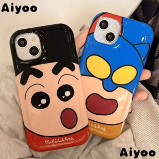 ✅เคสมือถือ แบบนิ่ม ลายการ์ตูนชินจัง กันกระแทก สําหรับ iPhone 13 Pro Max Apple 14 12 11 QB3O