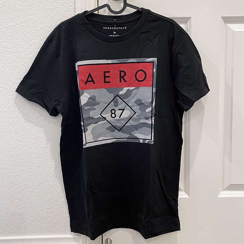 Aeropostale / AERO เสื้อยืดแขนสั้นพิมพ์ลายแฟชั่นฤดูร้อนสําหรับผู้ชาย
