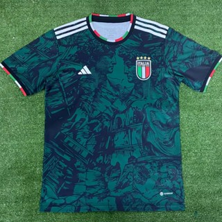 เสื้อกีฬาแขนสั้น ลายทีมชาติฟุตบอล Italy Green Edition S-XXL 23-24 ชุดเหย้า แบบแห้งเร็ว สําหรับผู้ชาย