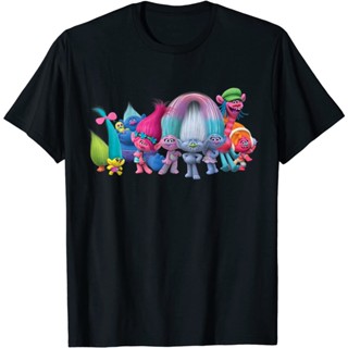 Dreamworks เสื้อยืดแฟชั่น ลาย Trolls All Troll Friends สําหรับเด็กผู้ชาย ผู้หญิง อายุ 12 3 4 5 6 7 8 9 10 11 12 ปี