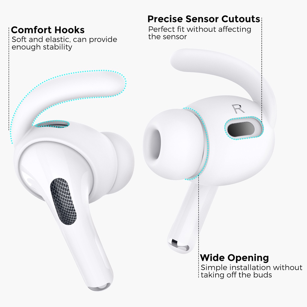 3 คู่, Anti-drop หูตะขอเคล็ดลับสําหรับ AirPods ใหม่ 4 และ AirPods Pro 2 Series, Anti Slip ซิลิโคนกีฬา EarTips ครอบคลุมอุปกรณ์เสริมใช้งานร่วมกับ AirPod Pro 3 หูฟัง