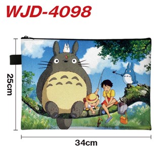 Miyazaki Hayao Totoro กระเป๋าเครื่องเขียน ผ้าแคนวาส ลายการ์ตูน 3D ขนาด A4 สําหรับนักเรียน