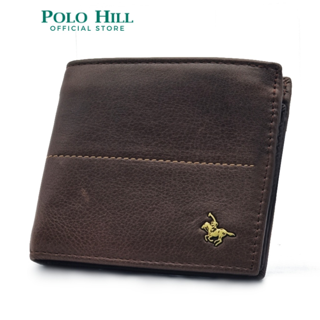 POLO HILL Mens Leather Centre Line RFID Protected BiFold Wallet C-PHW-6080-1-3