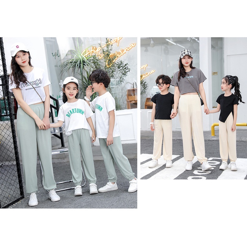 【YAOEENH】กางเกงนอนขากว้าง ผ้าเรยอน แบบยืดหยุ่น ทรงหลวม สีแคนดี้ สําหรับเด็กผู้ชาย และเด็กผู้หญิง 100-160 ซม. พร้อมส่ง - รูปที่ 6