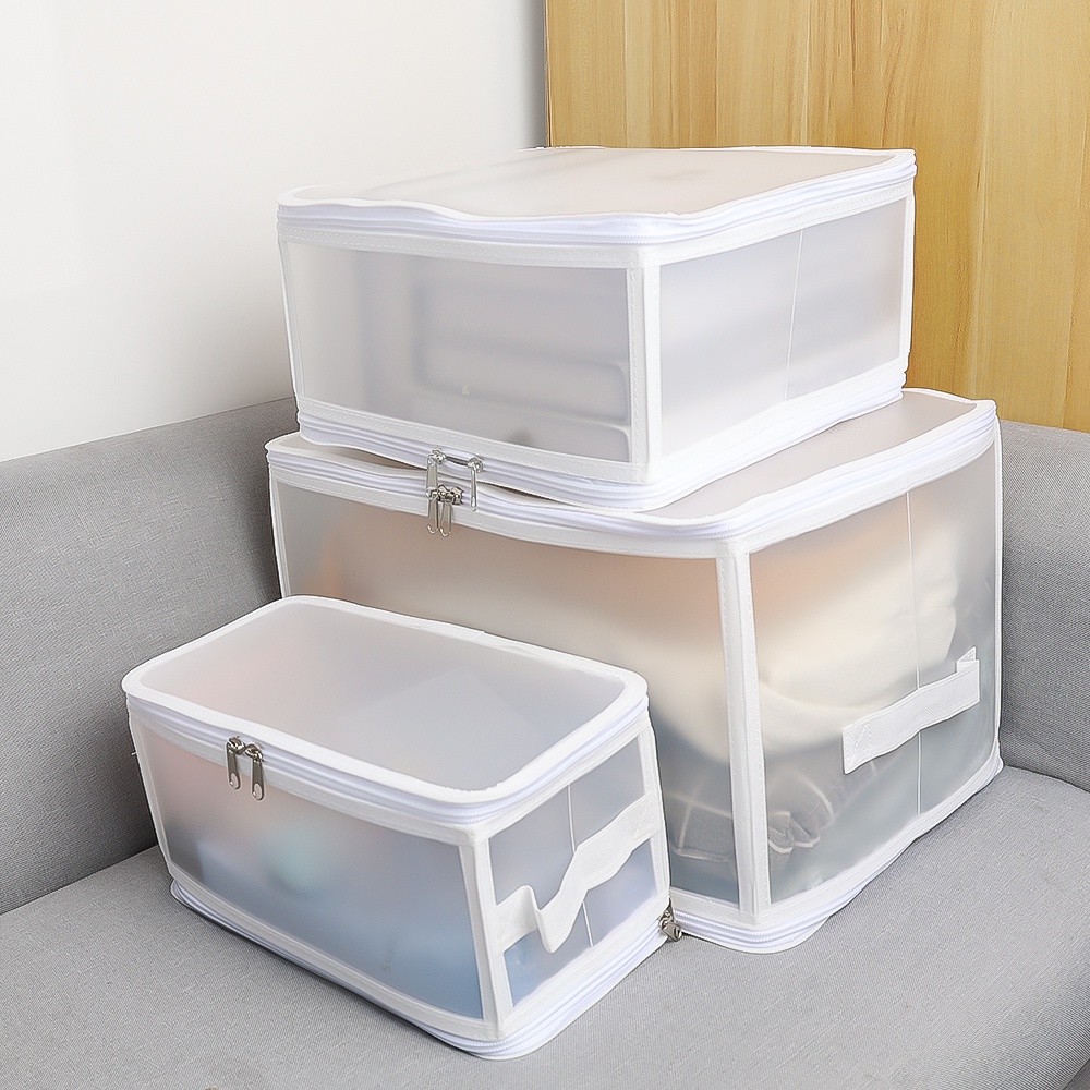 Pp กล่องเก็บของ แบบใส พับได้ / กระเป๋าเดินทาง 6 ชิ้น / ชุด กระเป๋าจัดระเบียบผ้าออกซ์ฟอร์ด / ตะกร้าจัดระเบียบตู้เสื้อผ้า