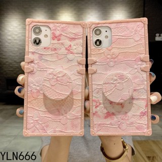 เคสโทรศัพท์มือถือแฟชั่น ปักลาย สีชมพู พร้อมขาตั้ง สําหรับ iPhone14 PRO MAX 13 PRO MAX 14PLUS 12 PRO MAX 11 PRO MAX 12 13 mini X Xs MAX Xr 6 6S 7 8 PLUS