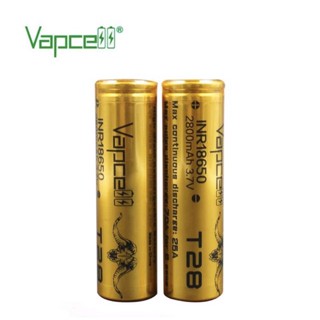 ถ่านชาร์จ Vapcell T28 INR18650 2800mAh ของแท้100%เได้ถ่าน2ก้อน (แถมกล่องใส่ถ่าน) ถ่าน