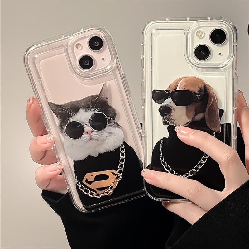เคสโทรศัพท์มือถือซิลิโคน TPU ใส แบบนิ่ม ลายสุนัข และแมวน่ารัก กันกระแทก สําหรับ IPhone 14 13 11 12 Pro XS Max X XR 7+ 8 Plus