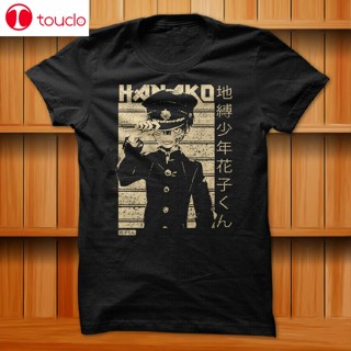 เสื้อยืด ผ้าฝ้าย 100% พิมพ์ลาย Jibaku Shounen Hanako-Kun แฟชั่นคู่รัก | เสื้อยืด พิมพ์ลายโปสเตอร์อนิเมะ Black Cutton ไซซ