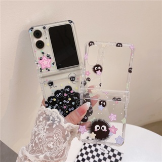 เคสโทรศัพท์มือถือแบบแข็ง ใส กันกระแทก ฝาพับ ลายการ์ตูน สําหรับ Oppo Find N2