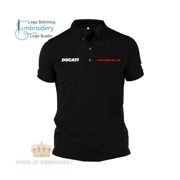 Baju โลโก้ Sulam เสื้อโปโล Ducati Panigale V2 V4 S SP2 จักรยานมอเตอร์ MotoGP ผู้ชายและผู้หญิงออกแบบโ