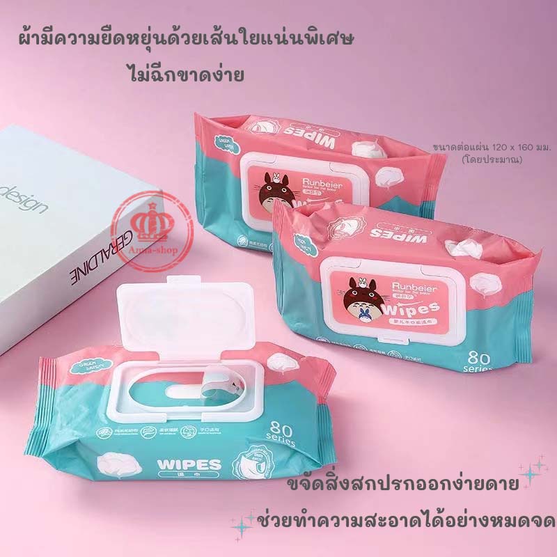 [6XPWCF ลดสูงสุด 20฿] ทิชชู่เปียกคุณภาพสูง พร้อมส่ง ราคาถูก Baby Wipes น้ำเต็มๆ แผ่น D701 D705