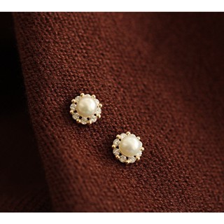 Miloma#Korean 9K Gold Bead French Small and Simple Style Earbone Ear Studs