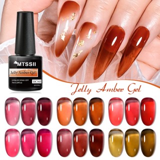 MTSSII เจลลี่ สีเหลืองอำพัน เจลเล็บปลอม 7ml โปร่งแสง กระจก สีทาเล็บเจล สีทึบ กาวทาเล็บ Nail Art