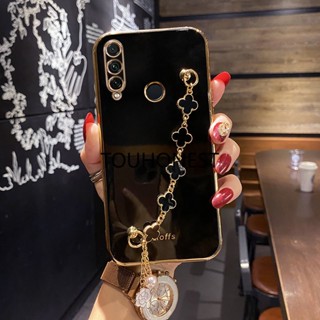 เคส Huawei P30 Lite เคส Huawei Nova 8 Pro Casing Nova Y61 Cases Huawei Nova 10 SE Cover Huawei P20 Pro Cassing Huawei Mate 50 pro Case Huawei Mate 20X Case Silicone Shockproof Cute Clover Four leaf Grass Pendant Chain Phone Case ซิลิโคน กันกระแทก