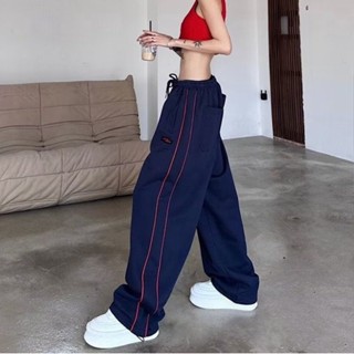 DaDulove💕 New American Striped WOMENS Sports Pants High Waist Loose Casual Pants Large Jogging Pants