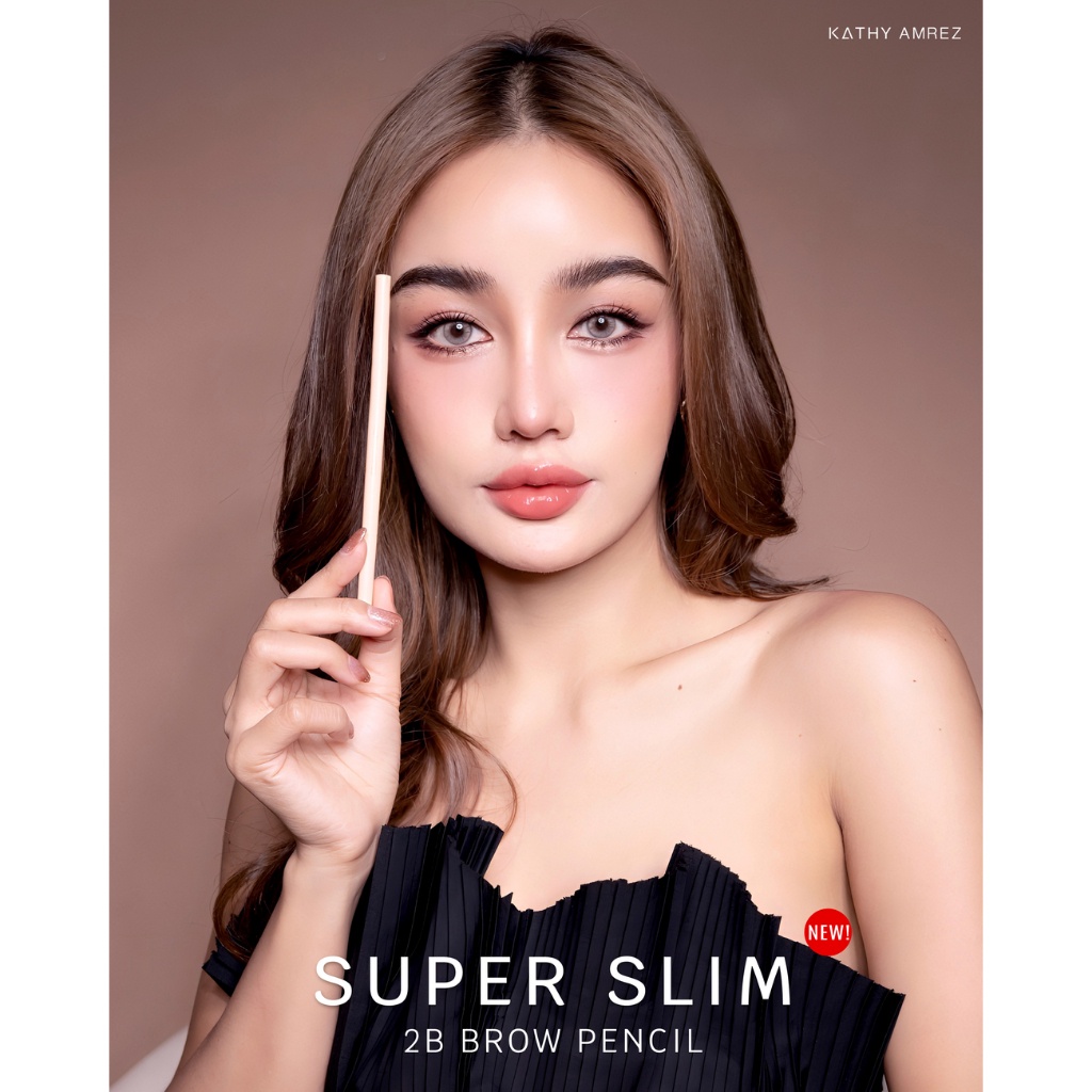 ใหม่!! ดินสอเขียนคิ้วกระแต "ซุปเปอร์สลิม" KATHY AMREZ SUPER SLIM 2B BROW PENCIL