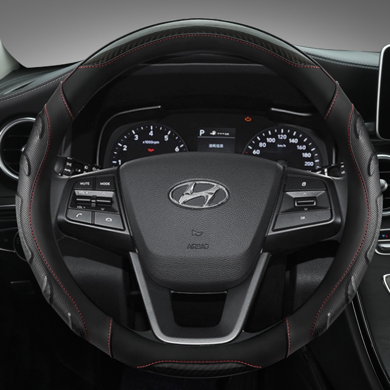 พวงมาลัยรถ 38 ซม.สําหรับ Hyundai i30 Creta Tucson ix35 Solaris Elantra Santa Fe Kona i40 Palisade อุ