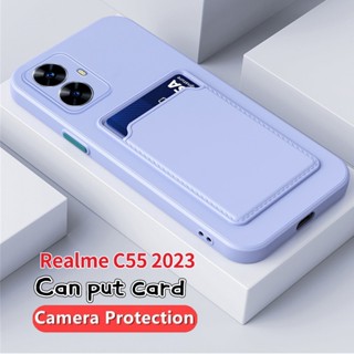 เคสซิลิโคนนิ่ม พร้อมช่องใส่บัตร สําหรับ Realme C55 Realme C55 nfc C 55 55C RealmeC55 5G 2023