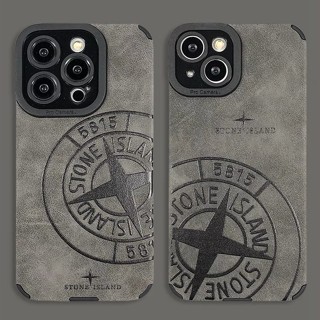 STONE ISLAND เคสโทรศัพท์มือถือหนังแกะ ซิลิโคนนิ่ม กันกระแทก กันรอยกล้อง ลายการ์ตูนเกาะหิน สําหรับ iPhone 11 12 13 14 Pro MAX 14Plus 13Pro 7 8 Plus X XR XS MAX SE 2020 13Pro 11Pro