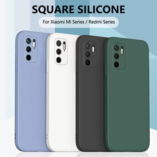 เคสซิลิโคนนิ่ม ทรงสี่เหลี่ยม ป้องกันเลนส์ กันกระแทก สําหรับ Xiaomi Mi 13 12T Pro Redmi 10A C40 Poco F4