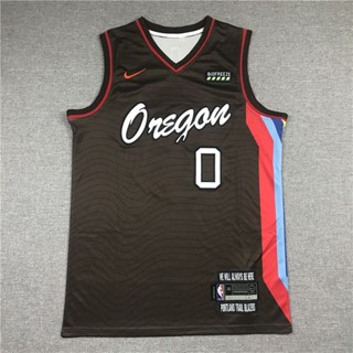 เสื้อกีฬาแขนสั้น ลายทีม Lillard Jersey City Edition Pioneer Lillard No. ชุดยูนิฟอร์มบาสเก็ตบอล ปักลายโลโก้ สําหรับผู้ชาย 0 21 220327