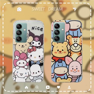 ใหม่ เคสโทรศัพท์มือถือแบบนิ่ม ใส กันกระแทก ลายการ์ตูนคิตตี้น่ารัก แฟชั่น สําหรับ Samsung Galaxy A24 4G M14 5G A24 Galaxy M14 2023