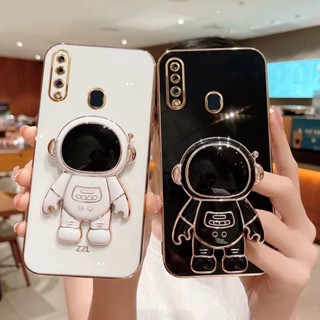 เคสโทรศัพท์มือถือแบบนิ่ม TPU กันกระแทก ลายนักบินอวกาศ พร้อมที่ตั้งวาง หรูหรา สําหรับ Samsung Galaxy A20 A20s A21s A22 A23