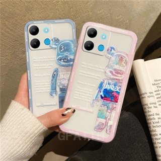 พร้อมส่ง เคสโทรศัพท์มือถือนิ่ม แบบใส ลายการ์ตูนหมี สีชมพู สีฟ้า แฟชั่น สําหรับ INFINIX NOTE 30 VIP X6710 NOTE30 5G X6711 NOTE 30 Pro X678B 30 4G 2023 INFINIX NOTE30VIP