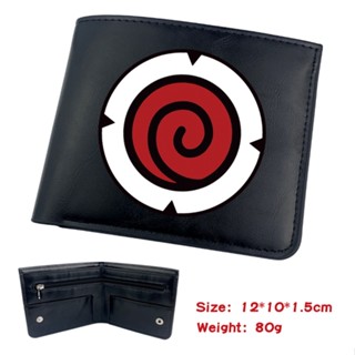 Uzumaki Naruto Sharingan Student Cartoon Wallet Fashion PU Leather Purse Cosplay Short Wallets Gifts