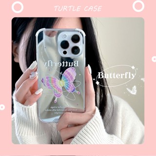 [พร้อมส่ง] เคสโทรศัพท์มือถือกระจก ลายผีเสื้อ สําหรับ Apple iPhone 14 13 12 11 PROMAX XS XR XSMAX SE2020 6 7 8PLUS MINI