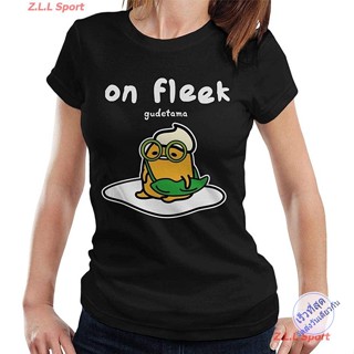[S-5XL]กุเดทามะ เสื้อยืดพิมพ์ลายการ์ตูน Gudetama On Fleek Womens T-Shirt เสื้อผู้ชาย เสื้อยืดผู้หญิง ลายฮิต เสื้อคอกลม