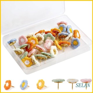 SELAN Flowers Thumb Tacks Colorful Push Pins Cute Decorative Thumb Tack for Office