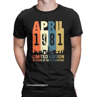 Cotton T-Shirt גברים בציר 1981 40th יום נישואים Tshirt כותנה בגדי מצחיק Harajuku צווארון עגול Tees חדש הגעה חולצות_03