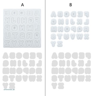 【seve*】แม่พิมพ์ซิลิโคนเรซิ่น รูปตัวอักษร สําหรับทําเครื่องประดับ พวงกุญแจ DIY