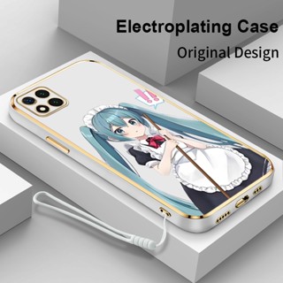 เคสโทรศัพท์มือถือ ชุบไฟฟ้า ลาย Hatsune Miku น่ารัก สําหรับ Redmi 9C 9C NFC 9T 9 Power Note 9 4G 10A Poco C31