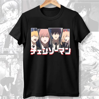 tshirt เสื้อยืด ผ้าฝ้าย พิมพ์ลายอนิเมะ Chainsaw man opening Black distro ยุค 30s สําหรับผู้ชาย(S-5XL)