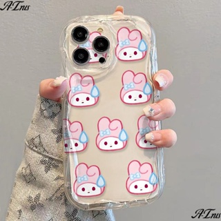 ✅เคสโทรศัพท์มือถือแบบนิ่ม ใส กันกระแทก ลายกระต่าย สีชมพู สําหรับ Iphone 14 13promax 12 11 7 8p xs xr 0MZO