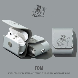 ใหม่ เคสหูฟังหนัง ป้องกัน ลายการ์ตูนแมว Tom Cat All-in-One สําหรับ AirPods Pro2 2022 AirPods3 AirPodsPro AirPods1 2