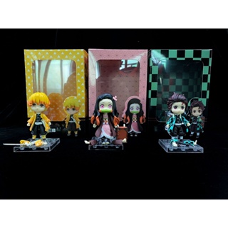 ((พร้อมส่ง) ตุ๊กตาฟิกเกอร์ Demon Slayer Nezuko Tanjiro My Wife Zenitsu Joint Movable Q Version FNR0