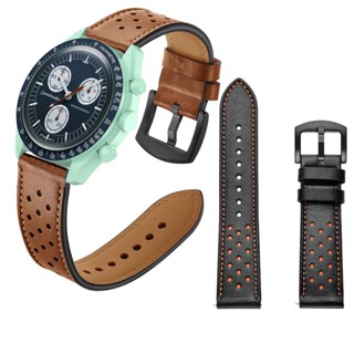 สายนาฬิกาข้อมือ สายหนังวัวแท้ แบบเปลี่ยน สําหรับ Swatch X Omega Smart Watch Band