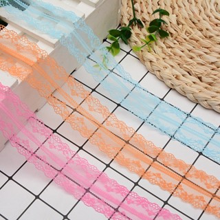 10yards / 4Cm Wide Mixed Color Bilateral Ribbon Lace Embroidery Diy Craft DIY Trim Garment Sewing Accessories LY